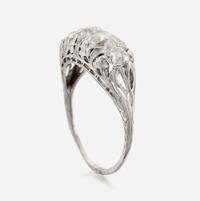 An antique diamond and platinum ring