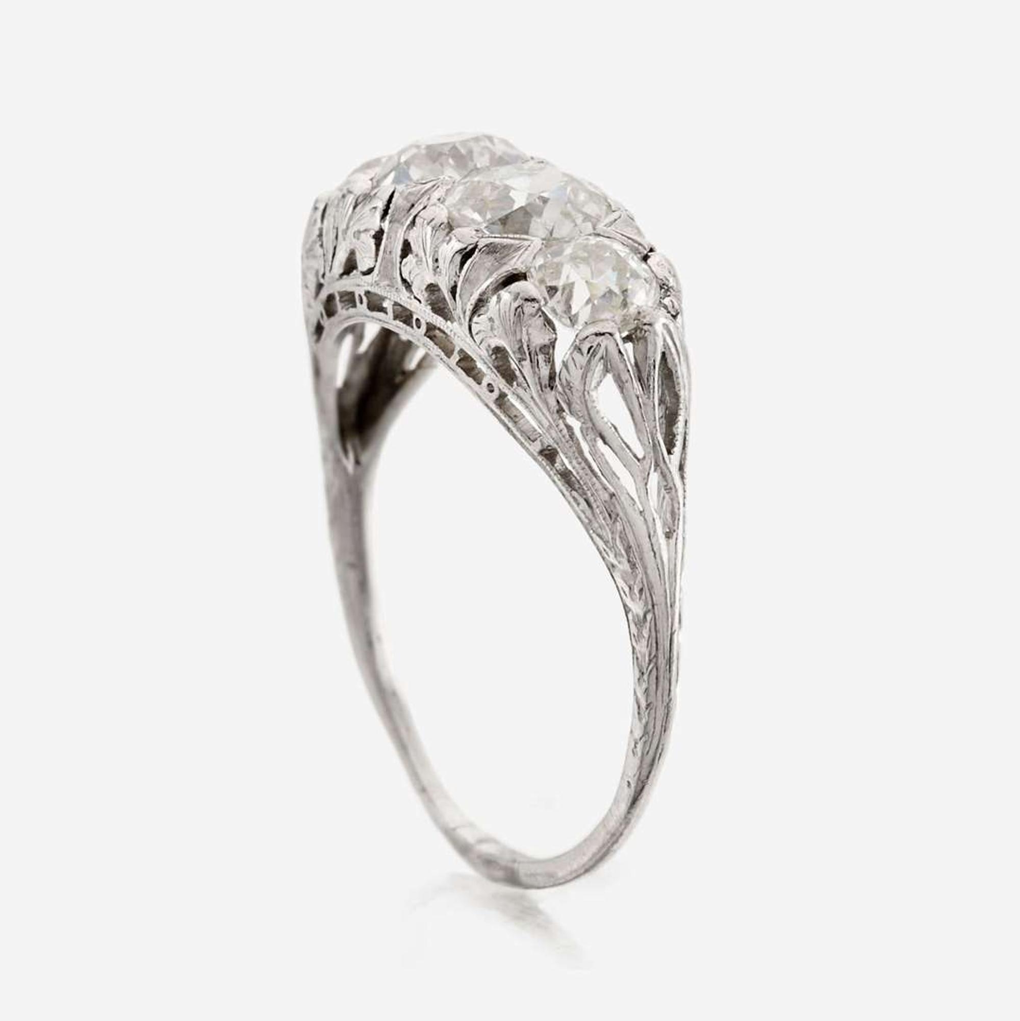 An antique diamond and platinum ring