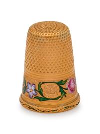A French Yellow Gold and Enamel Thimble