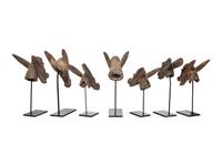 A Group of Seven Bamana [ Bambara] Aardvark Marionette Heads