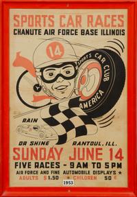 A Collection of Racing Posters Largest 36 x 24 1/8 inches (framed).