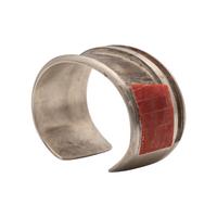 Unfinished Silver and Coral Cuff Bracelet