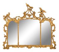 A George III Style Giltwood Three-Panel Mirror