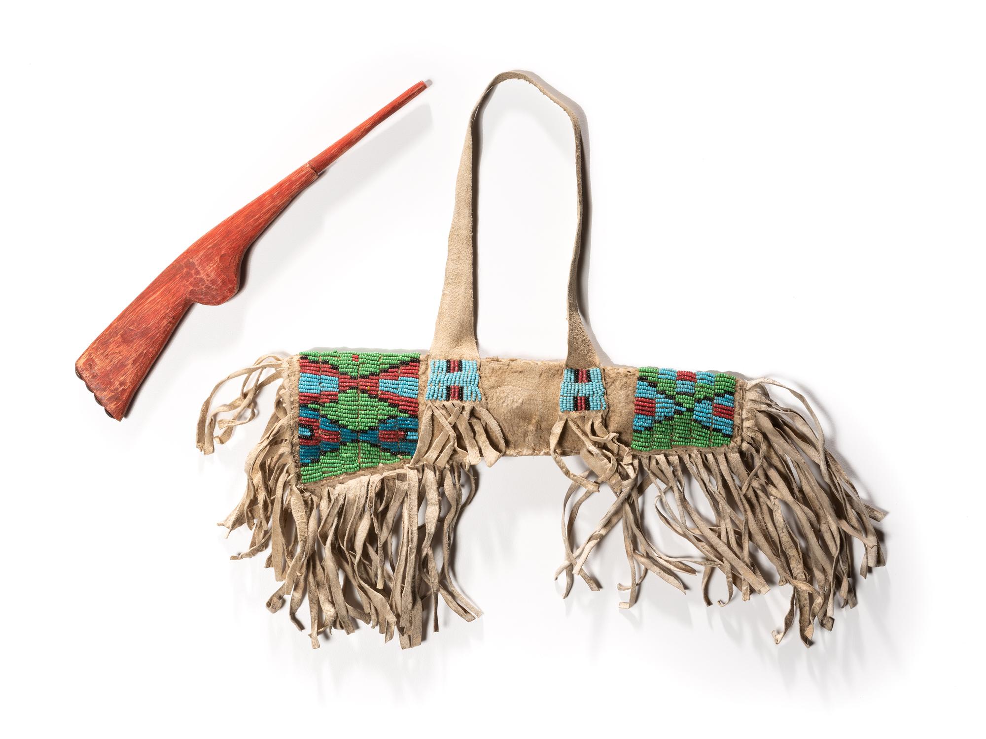 Sioux Child's Rifle Scabbard, with Toy Wood Rifle