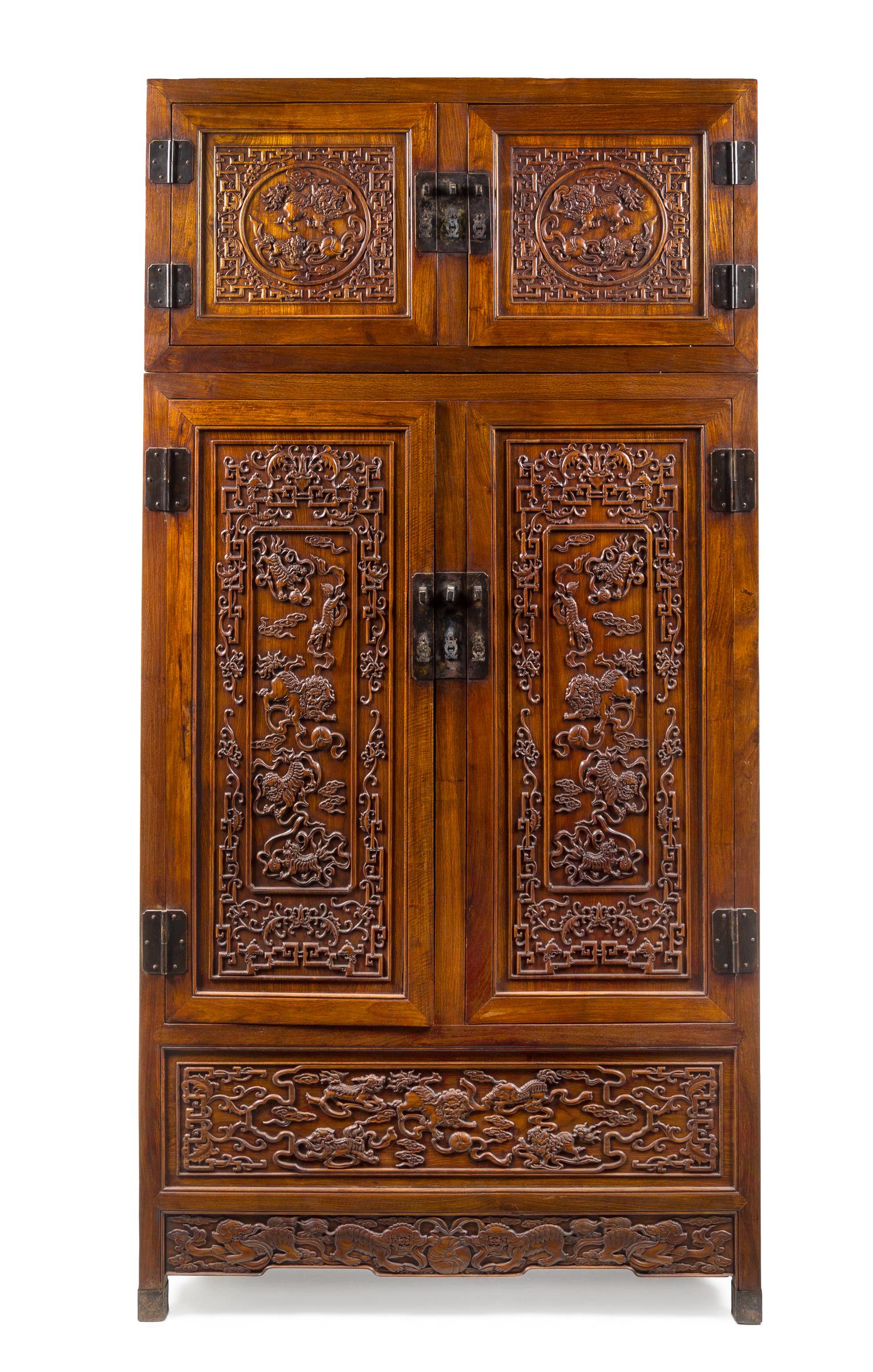 A Massive Hardwood Compound Cabinet