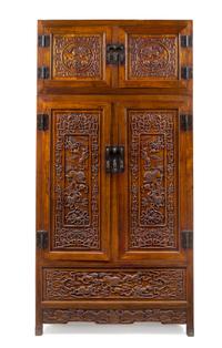 A Massive Hardwood Compound Cabinet