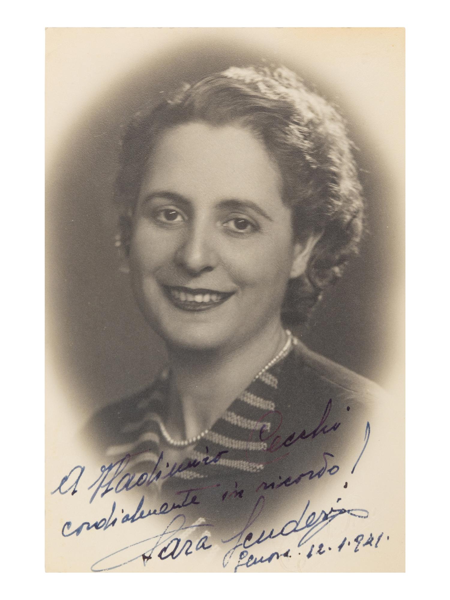 [20TH-CENTURY OPERA SINGERS]. A group of 6 photographs of opera singers from the 1940s, most signed and inscribed, comprising images of: