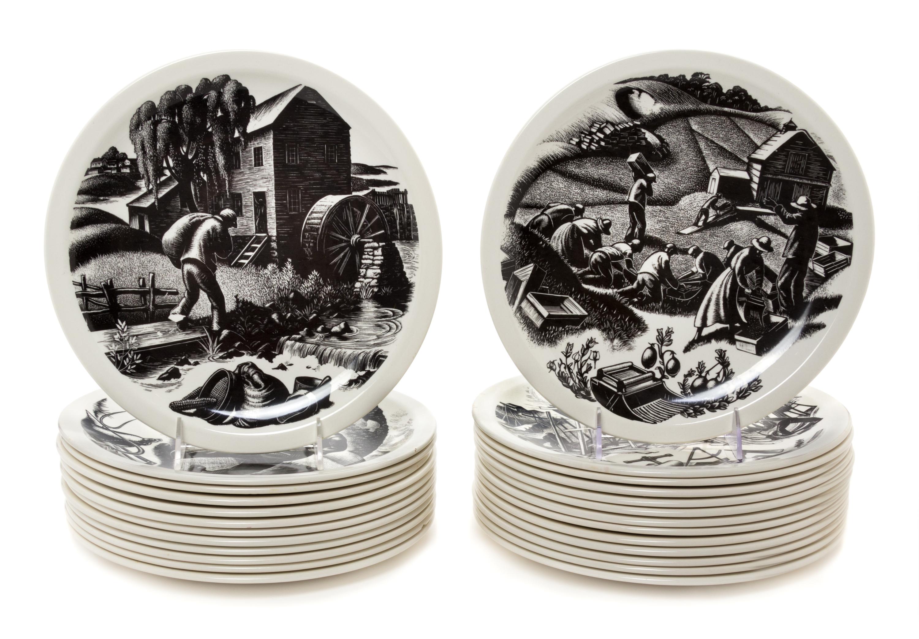 A Set of Twenty-Eight Wedgwood Dinner Plates Diameter 10 1/2 inches. — MID 20TH CENTURY