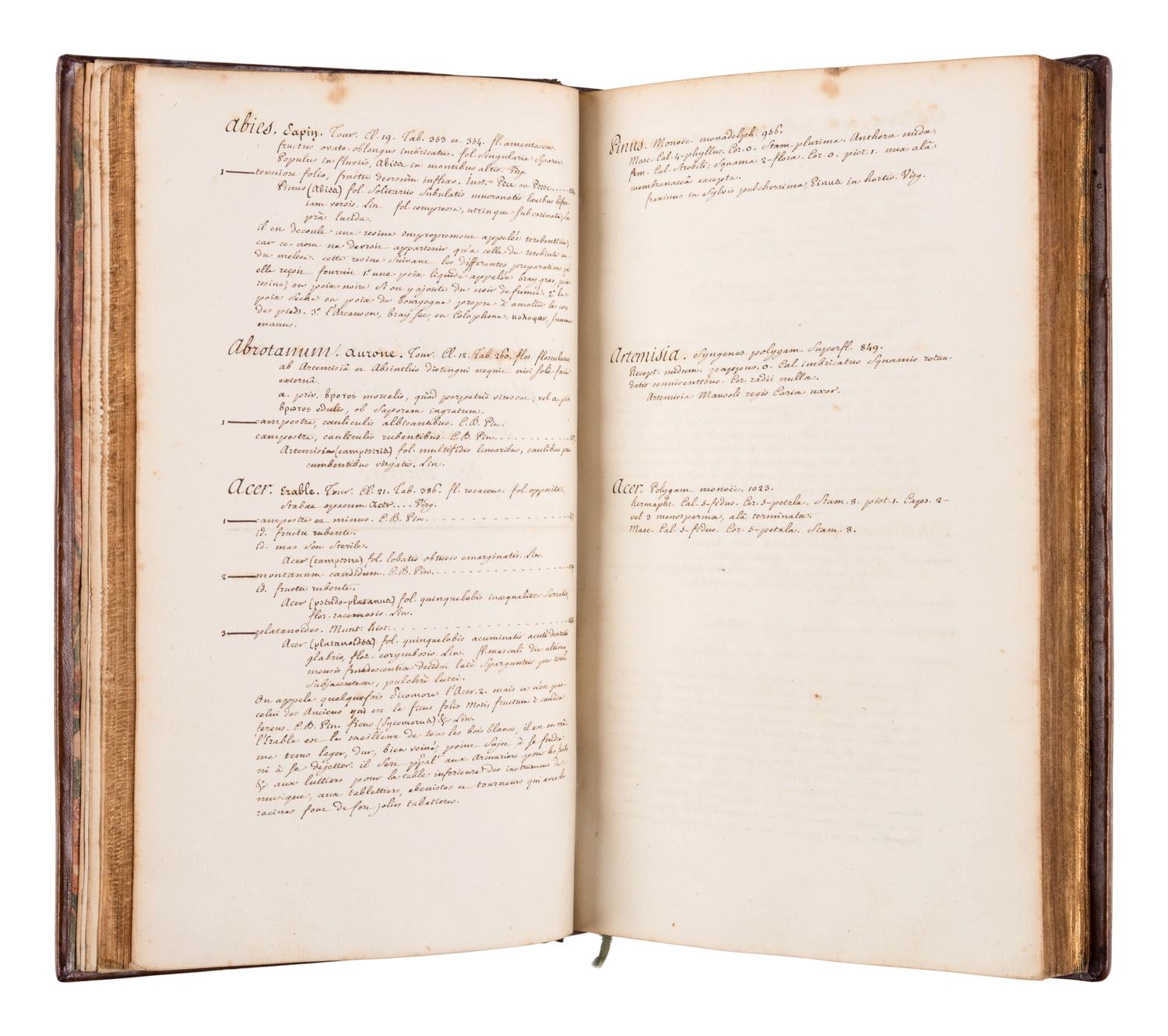 [MANUSCRIPT - BOTANICAL] -- [VAILLANT, Sébastien (1662-1759)]. MÉRAT, Laurent Germain (1712-1790). "Botanicum parisiense, operis majoris prodituri prodromus." [France]: n.p., n.d.