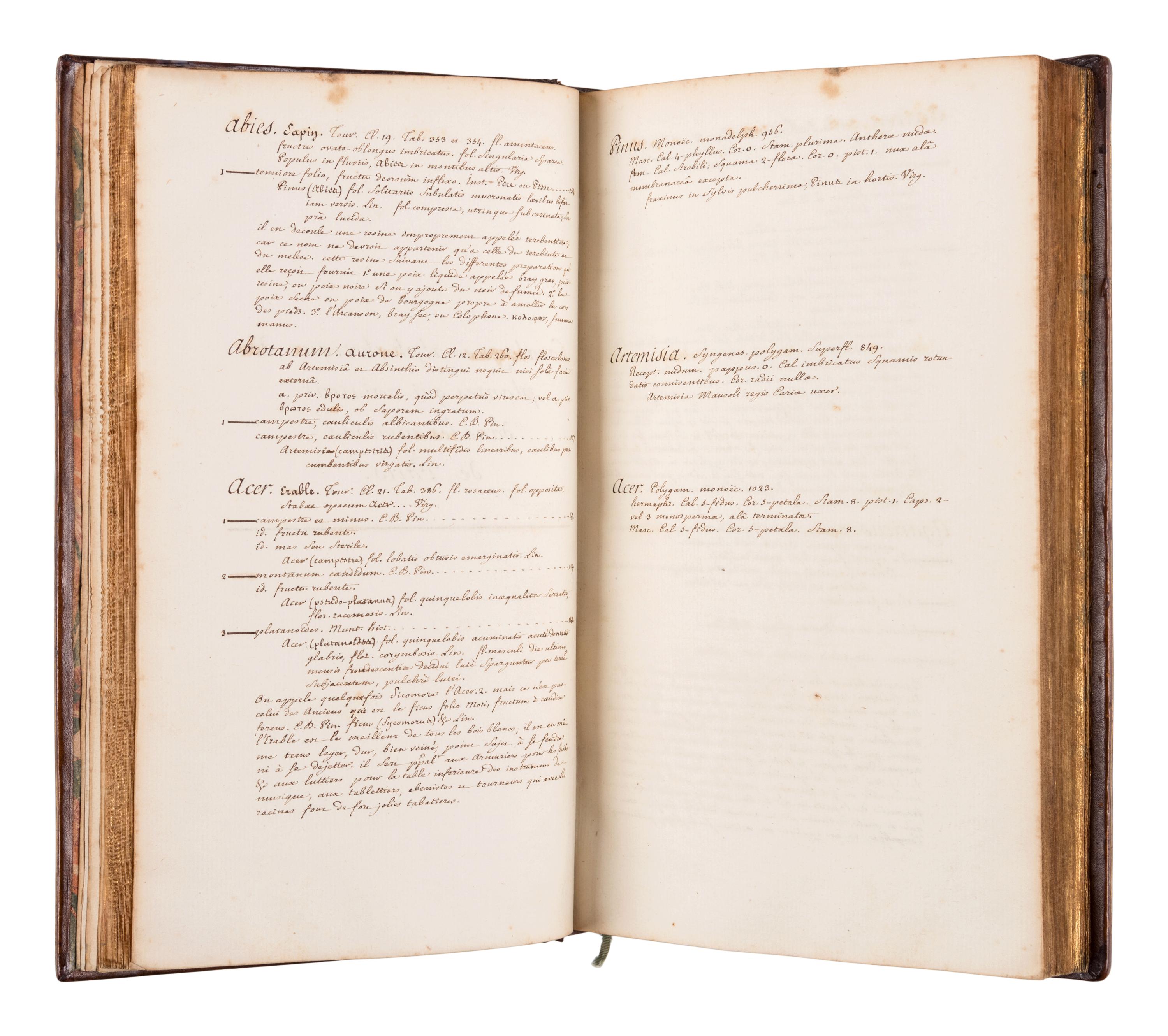 [MANUSCRIPT - BOTANICAL] -- [VAILLANT, Sébastien (1662-1759)]. MÉRAT, Laurent Germain (1712-1790). "Botanicum parisiense, operis majoris prodituri prodromus." [France]: n.p., n.d.