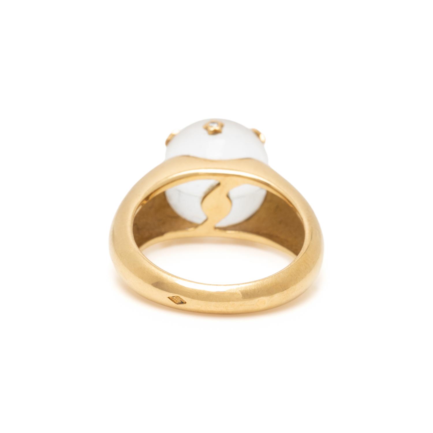 BACCARAT, YELLOW GOLD, CRYSTAL, AND DIAMOND RING