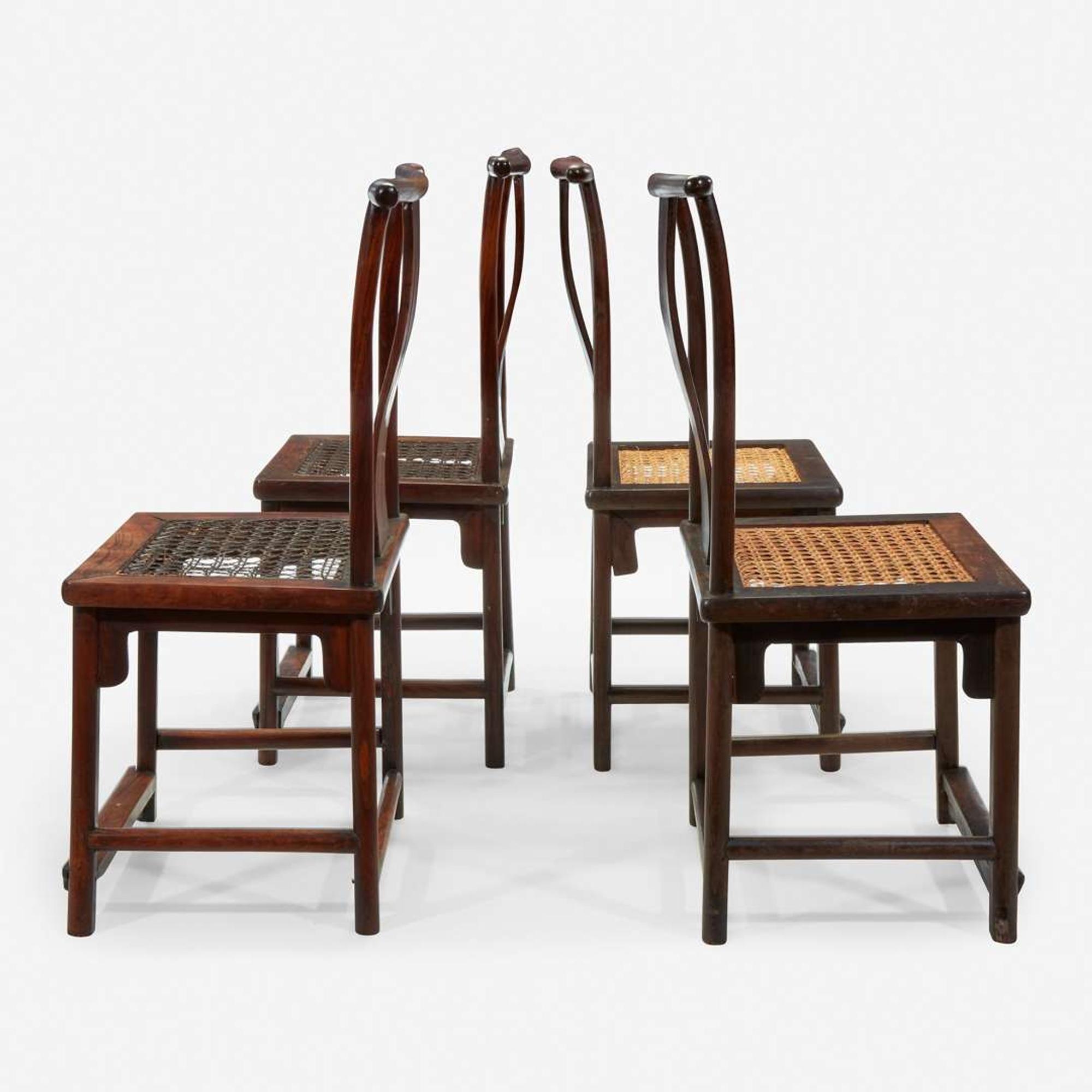 Four Chinese hardwood side chairs 硬木椅子四件 18th/19th century ???????