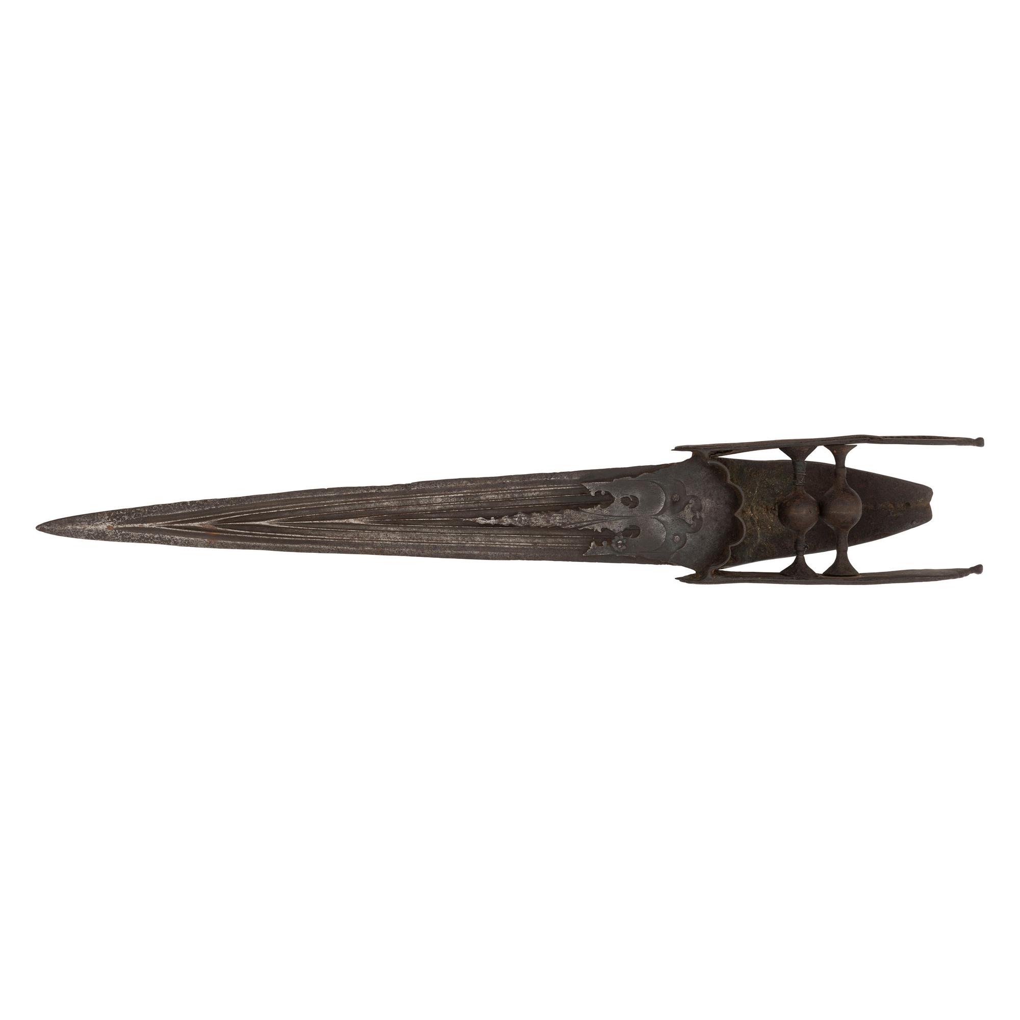 A 17th Century Indian Tooroom Katar with Fluted Blade