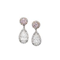 FANCY COLORED DIAMOND AND DIAMOND EARRINGS