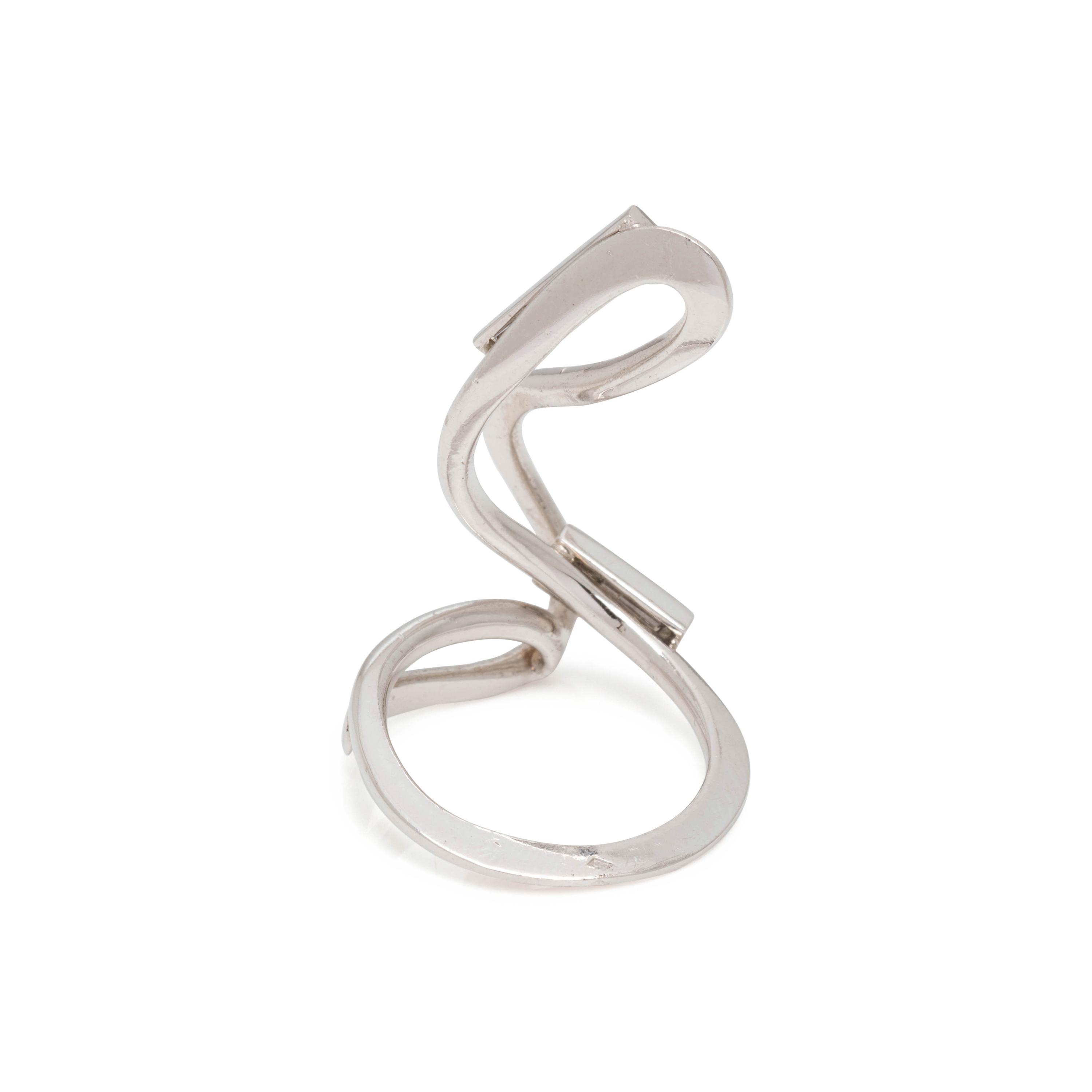 FRENCH, WHITE GOLD AND DIAMOND RING