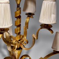 Raymond Subes (French, 1891–1970) — French Forties Art Deco 6-arm Chandelier, c. 1940