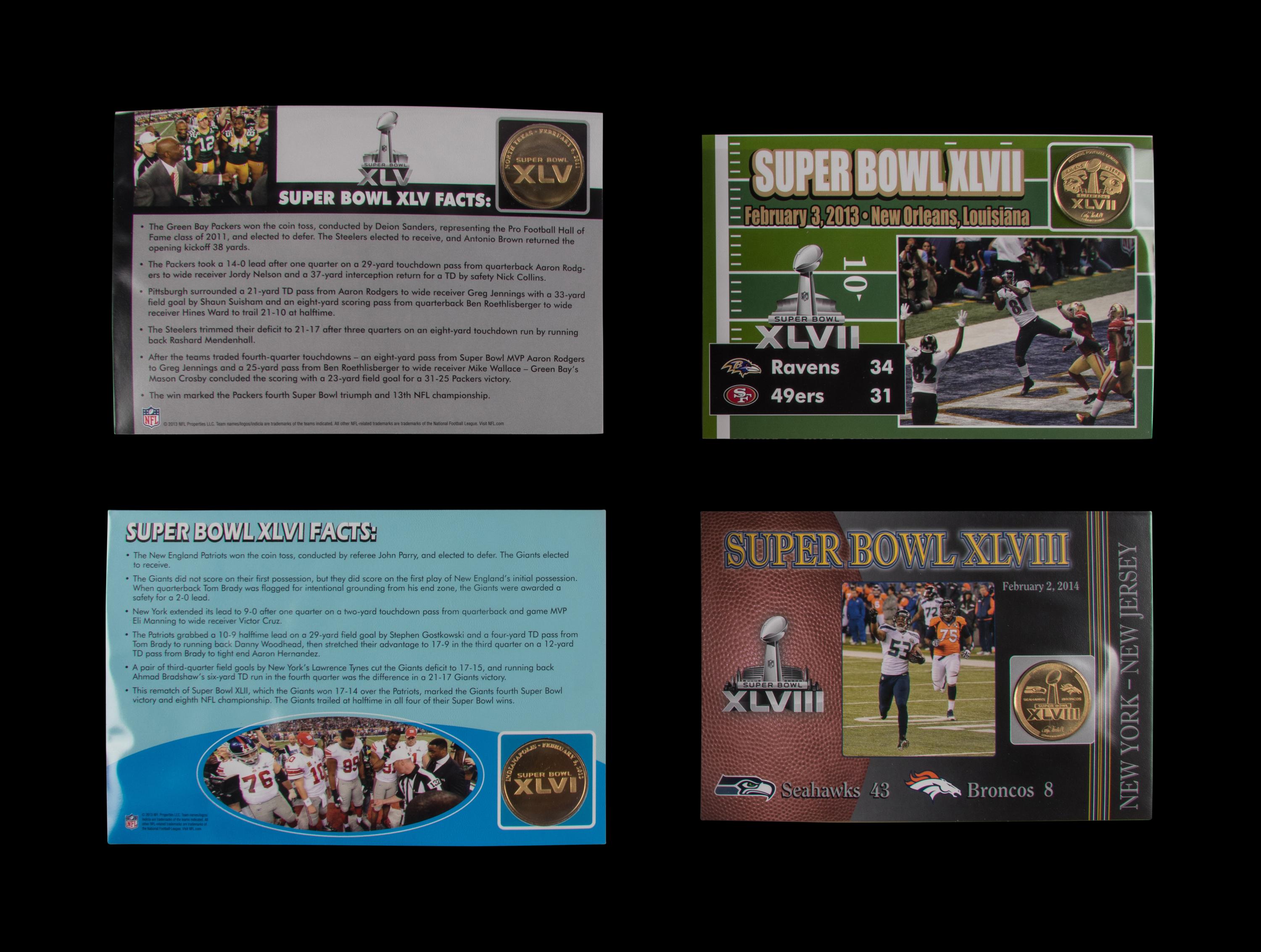 A Danbury Mint Super Bowl NFL Flip Coin Collection Book