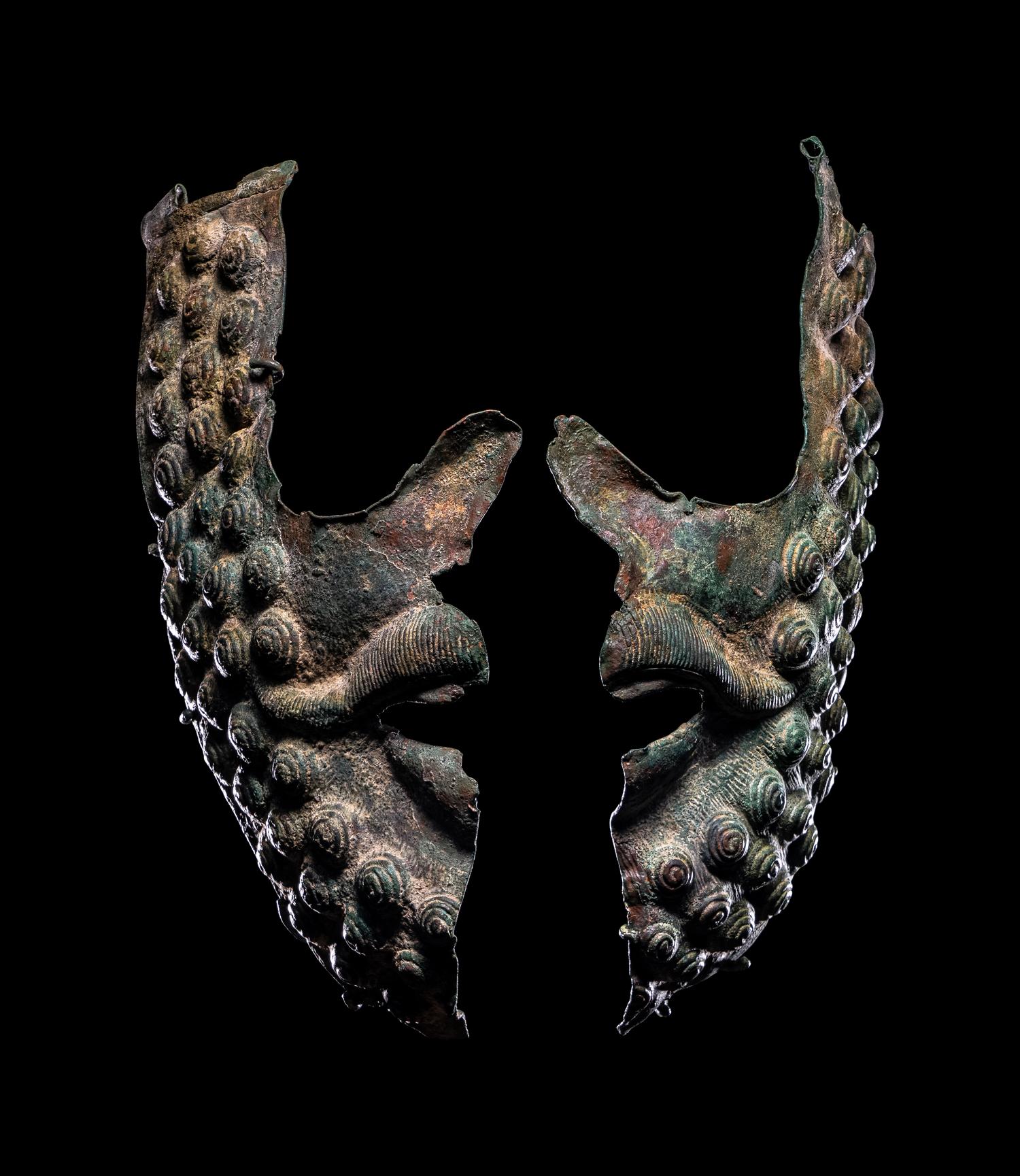 Two Greek Bronze Cheek Pieces