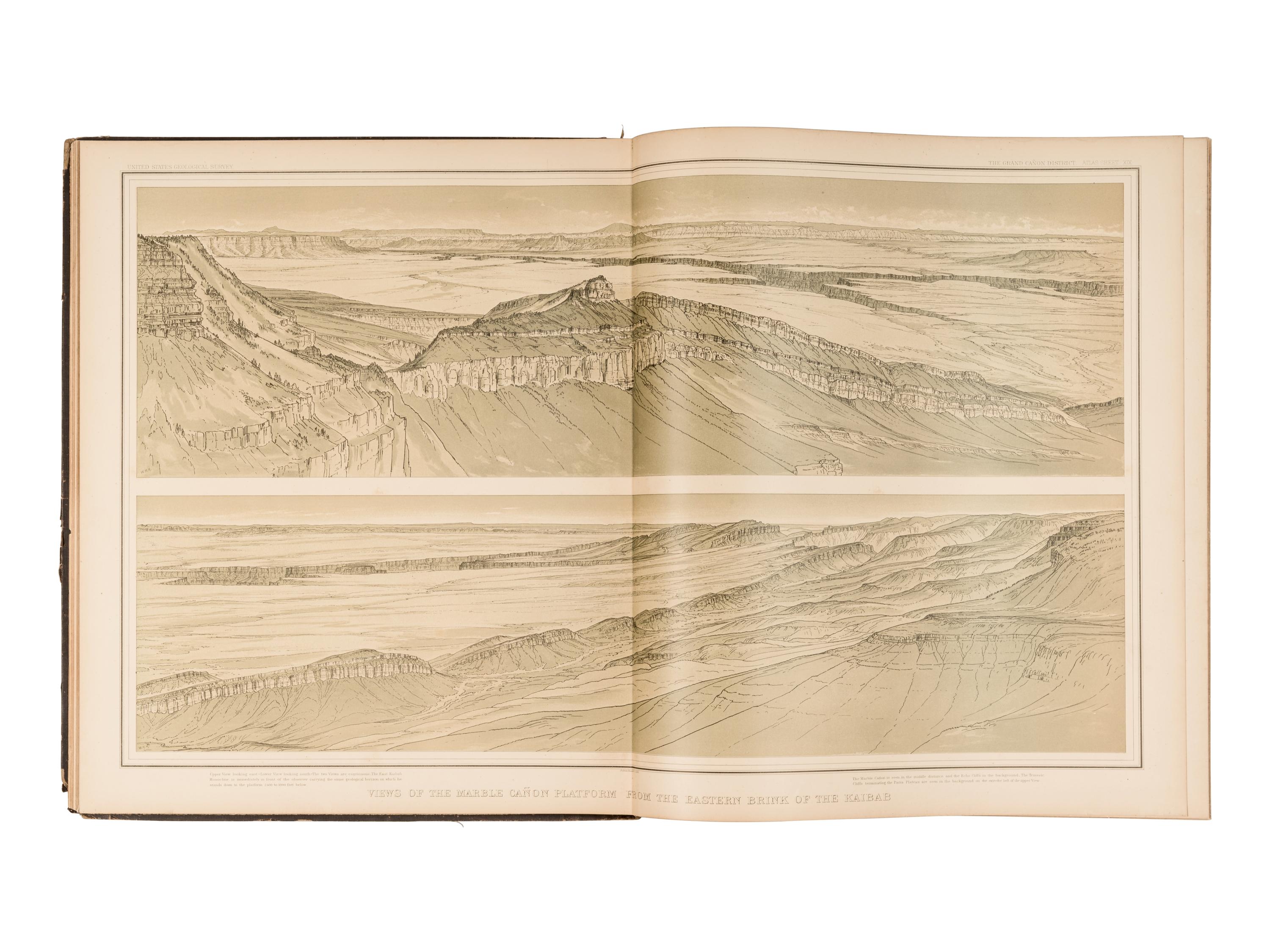 [ATLAS] -- DUTTON, Clarence Edward, Capt. Atlas to Accompany the Monograph on the Tertiary History of the Grand Canon District . Washington, 1883.