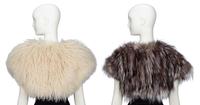 TWO DESIGNER FUR SHRUGS