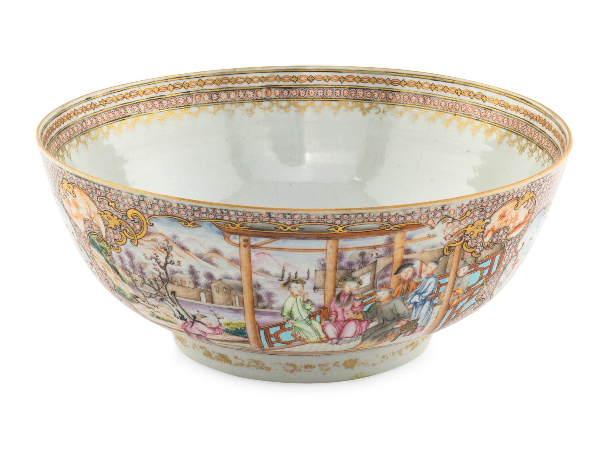 A Chinese Export Porcelain Punch Bowl