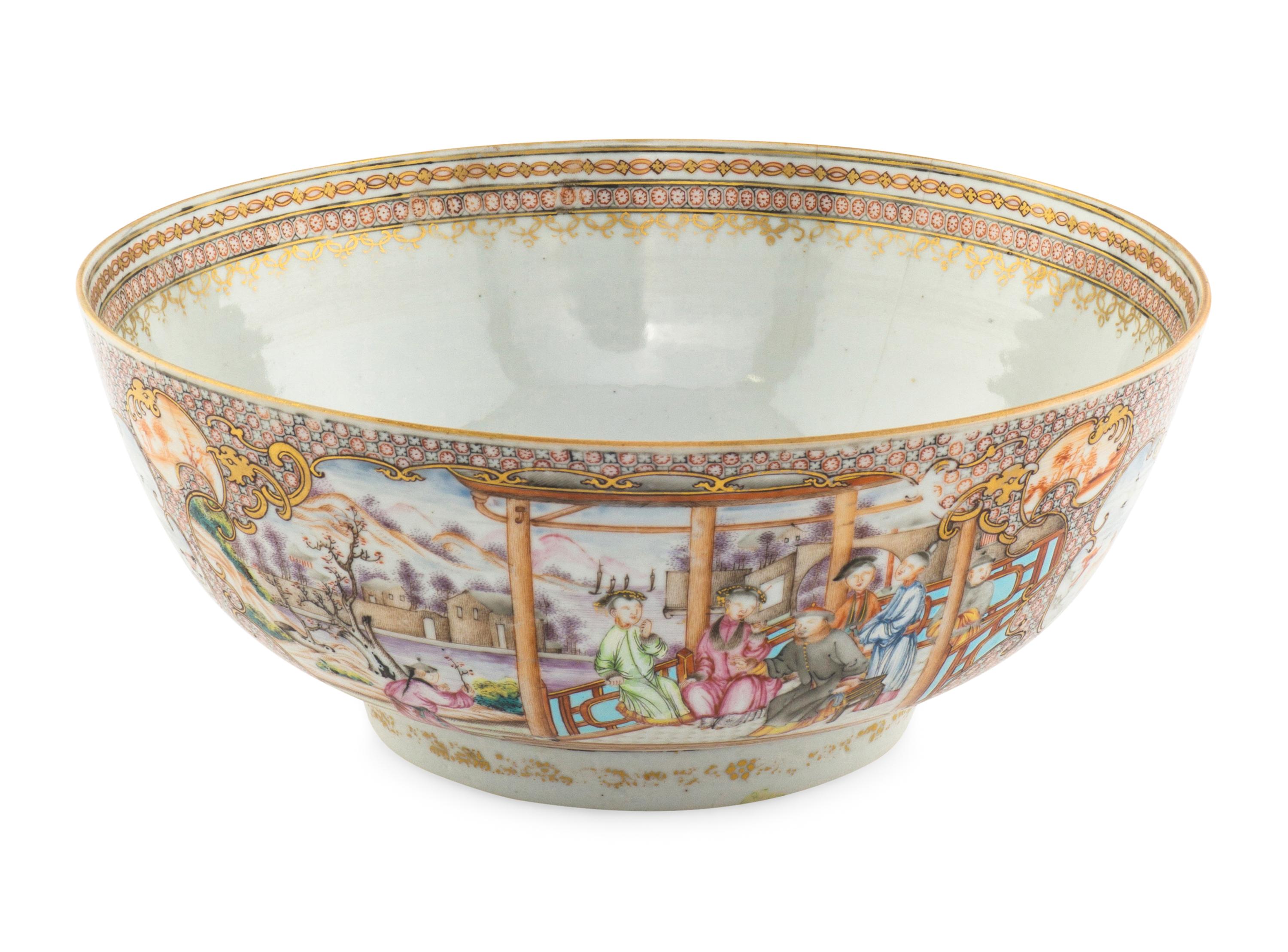 A Chinese Export Porcelain Punch Bowl