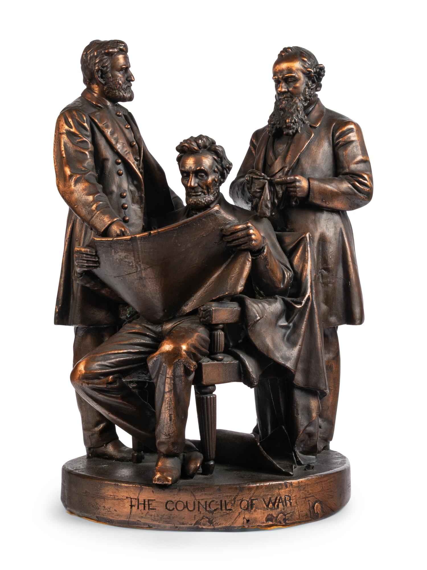 [LINCOLN, Abraham (1809-1865)]. ROGERS, John (1829-1904), sculptor. The Council of War. 1868.