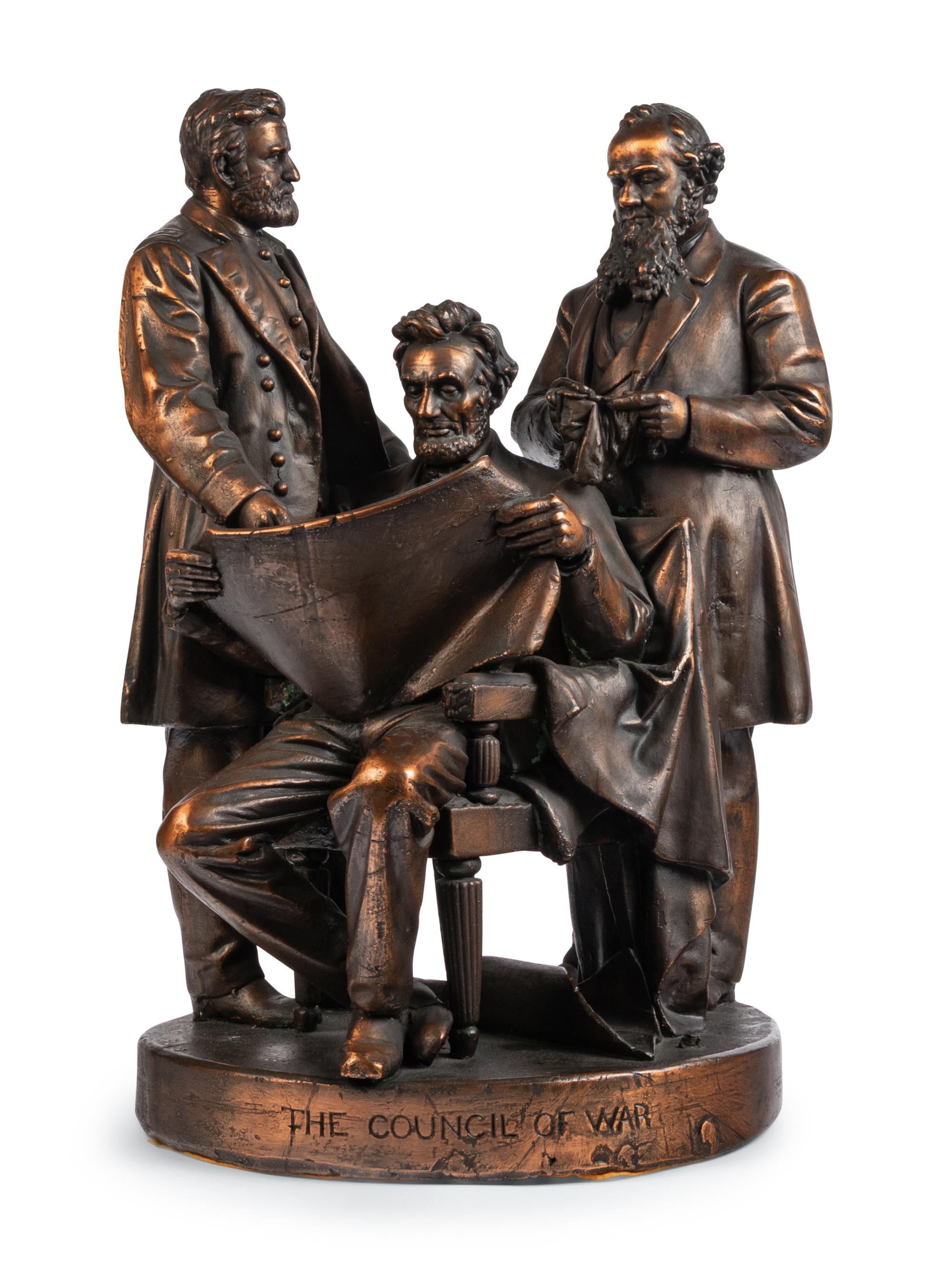 [LINCOLN, Abraham (1809-1865)]. ROGERS, John (1829-1904), sculptor. The Council of War. 1868.