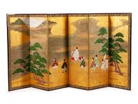 A Japanese Six-Panel Paper Screen