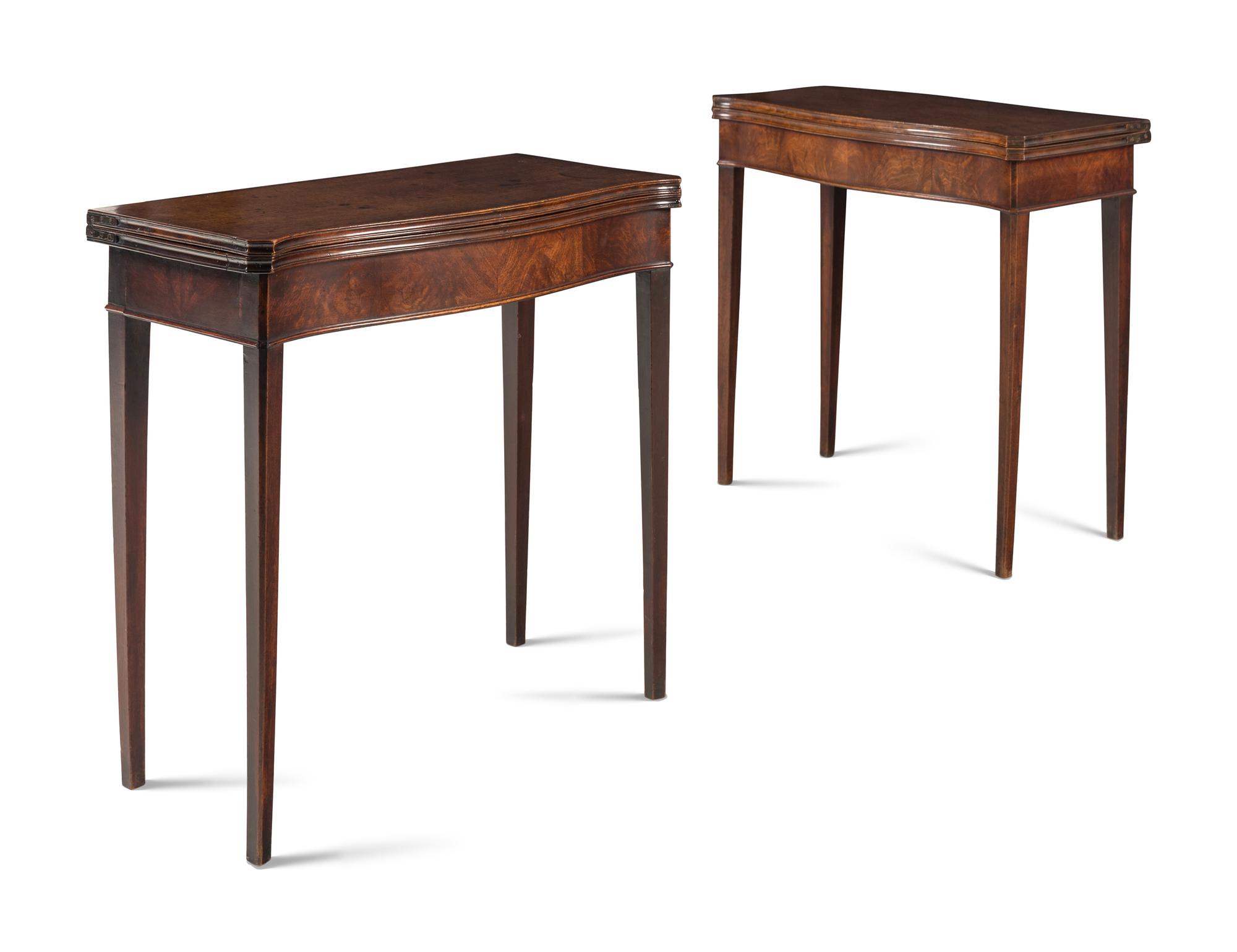 A Pair of George III Mahogany Games Tables