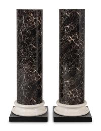 A Pair of Faux Marble Pedestals