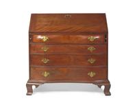 A Chippendale Cherry Oxbow Slant-Front Desk