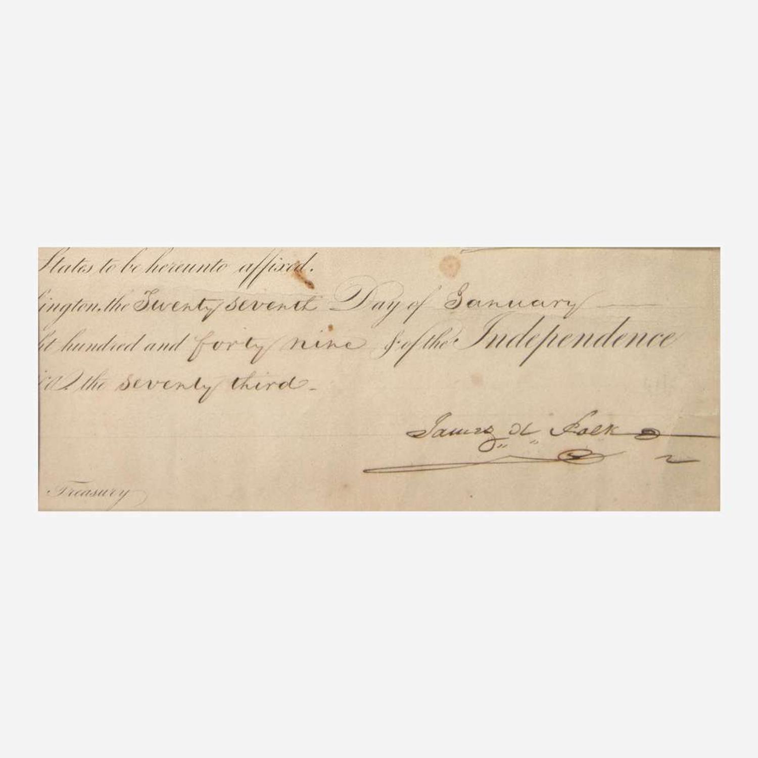 [Presidential] Van Buren, Martin, and John Tyler, and James K. Polk Group of 3 Signed Items