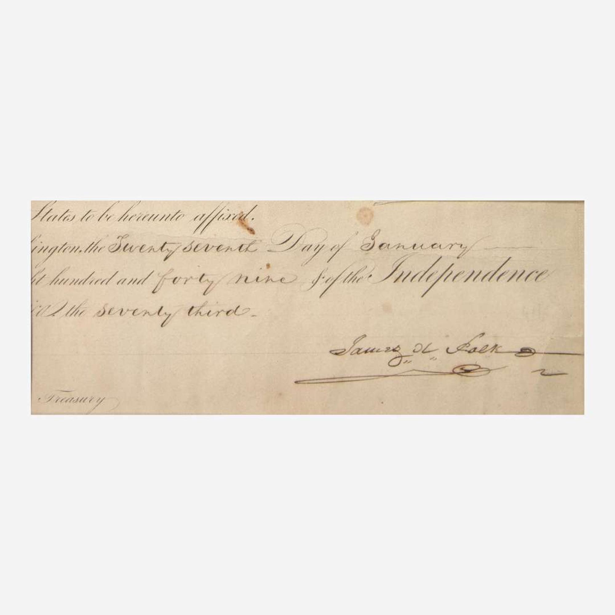[Presidential] Van Buren, Martin, and John Tyler, and James K. Polk Group of 3 Signed Items