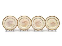 A Royal Doulton Parcel Gilt Porcelain Fish Service