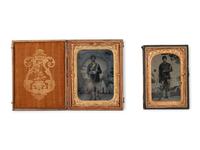Two Bayonetted Long-Rifleman Tintypes