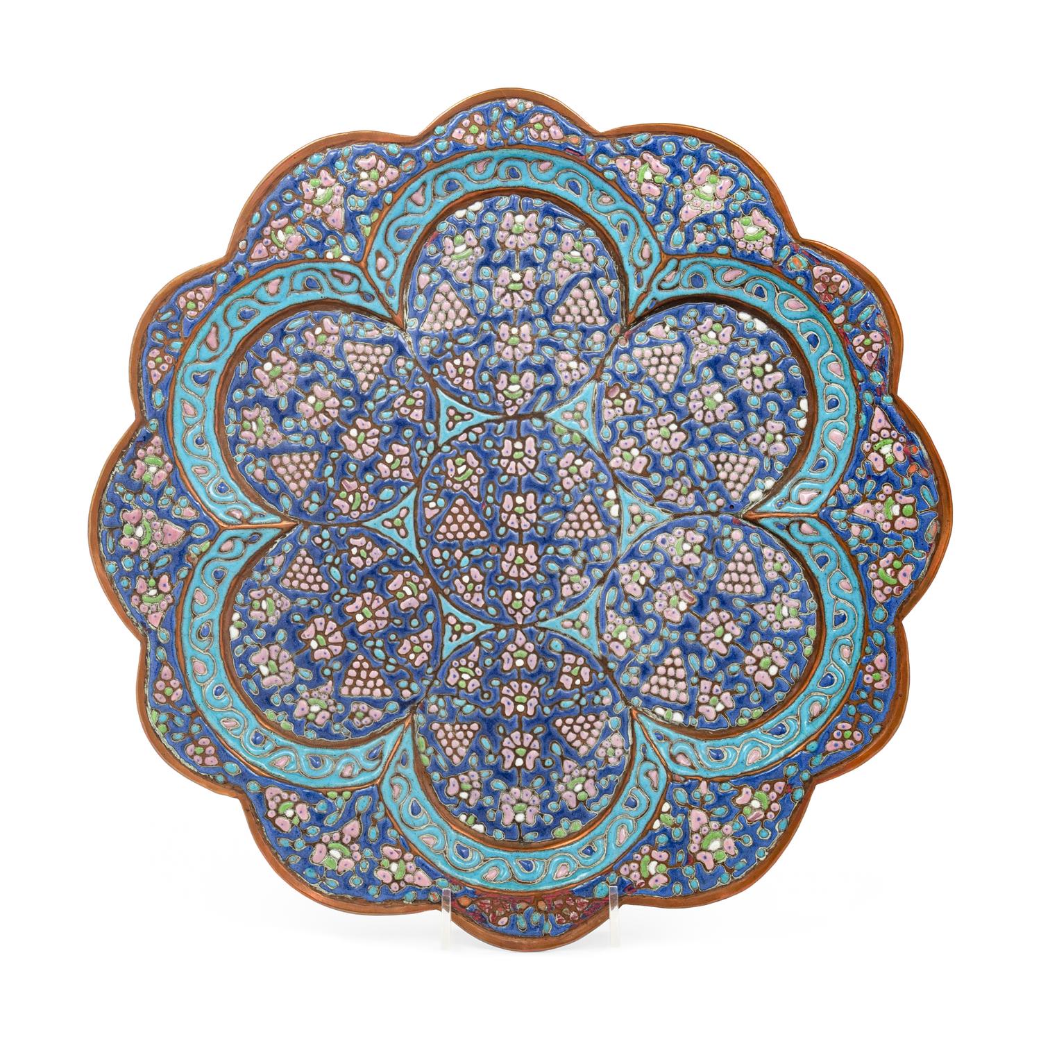 An Islamic Cloisonné Enamel on Copper Platter