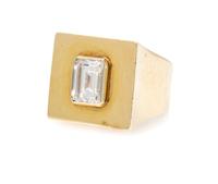 A 14 Karat Yellow Gold and Cubic Zirconia Ring, 7.80 dwts.