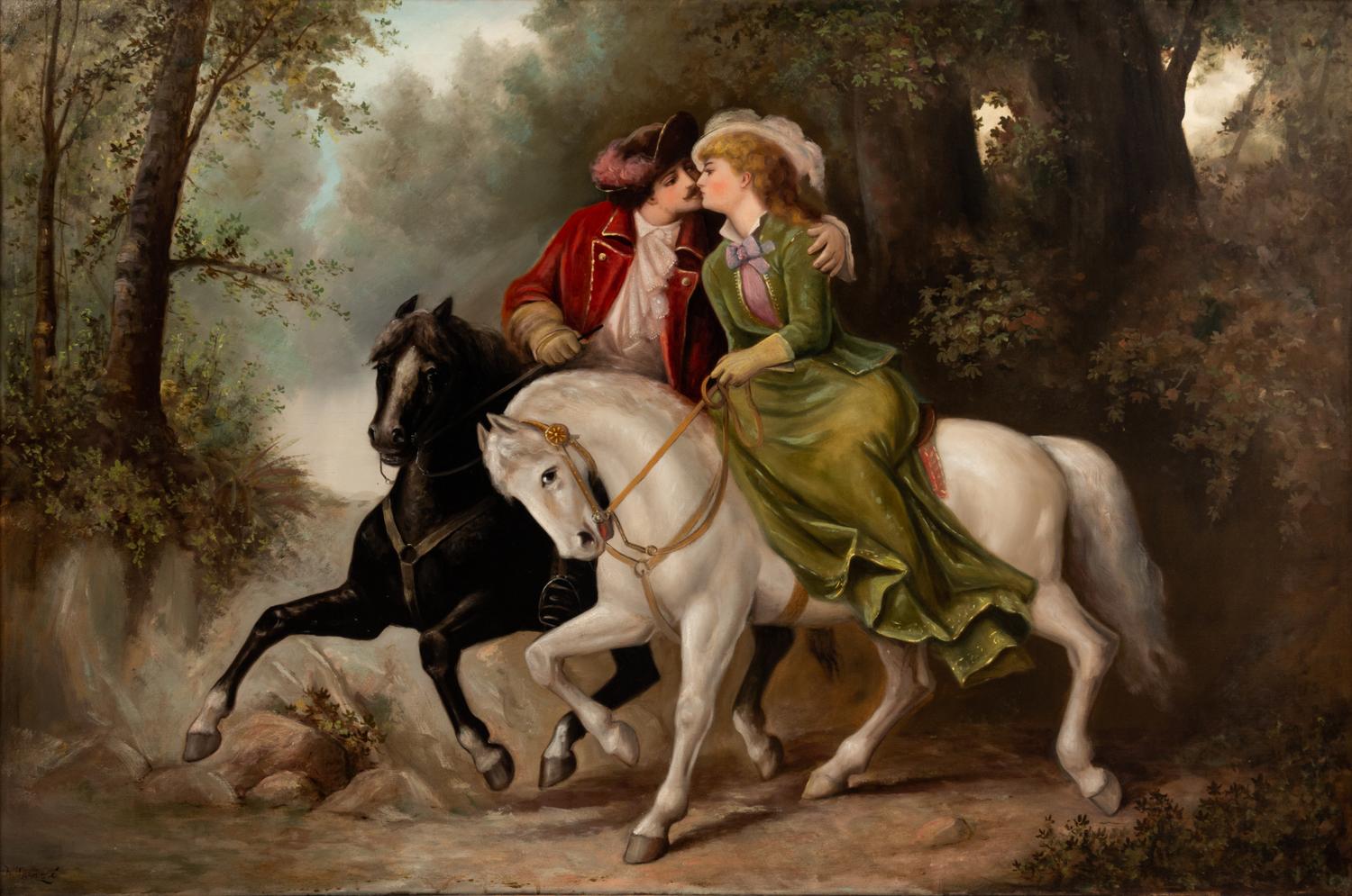 Courting Couple on Horseback