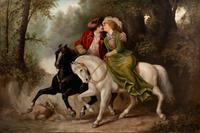 Courting Couple on Horseback