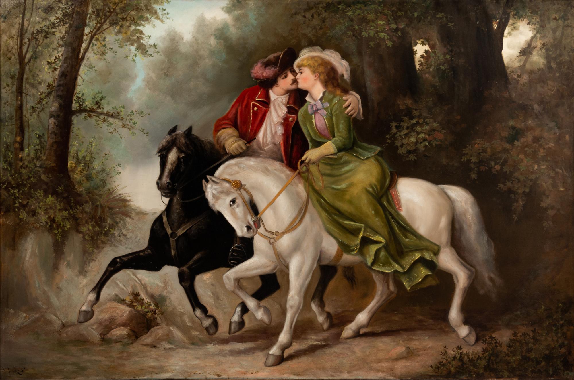 Courting Couple on Horseback