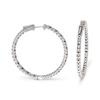 DIAMOND AND BLACK DIAMOND HOOP EARRINGS