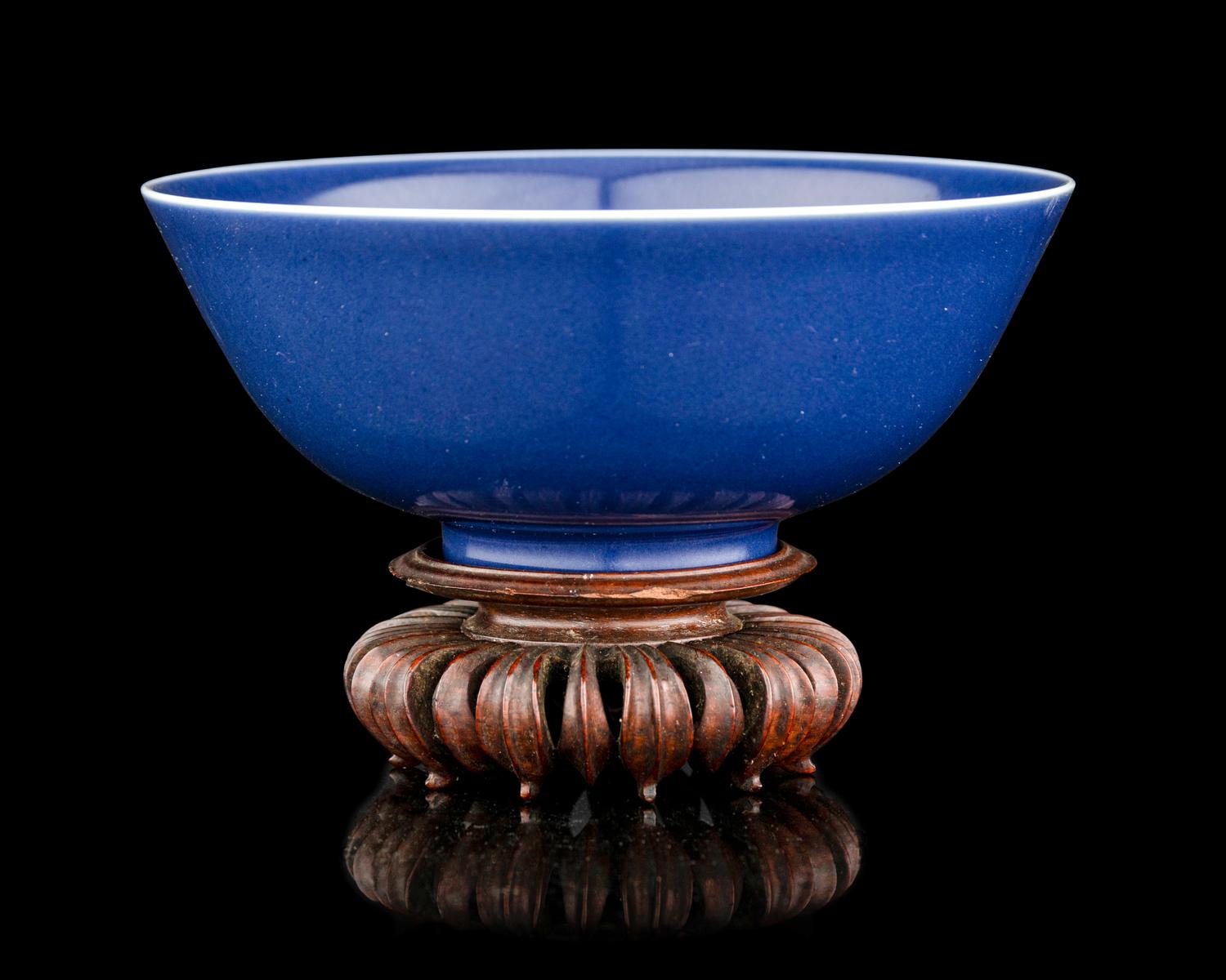 A Chinese Blue Glazed Porcelain Bowl
