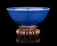 A Chinese Blue Glazed Porcelain Bowl