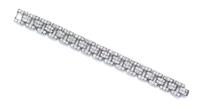A Platinum and Diamond Bracelet, Circa 1930, 23.90 dwts.