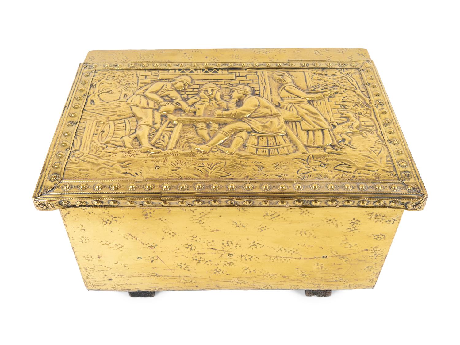 An English Chased Brass Box