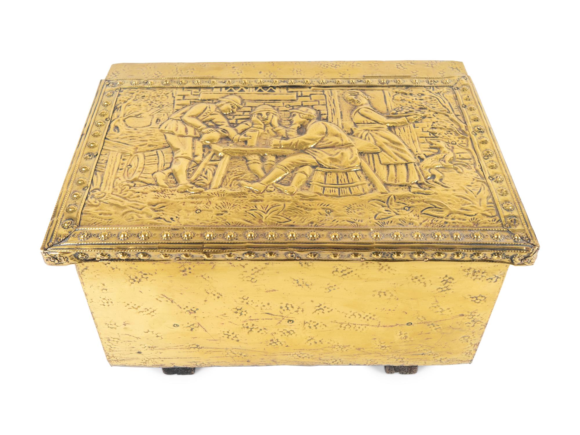 An English Chased Brass Box