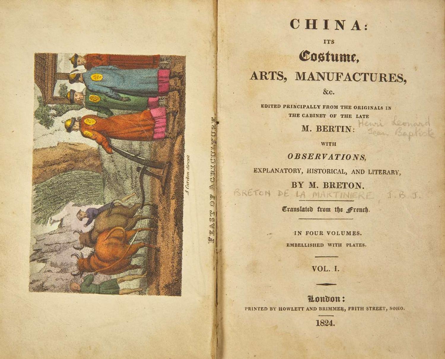 [Travel & Exploration] Breton, (Jean de la Martiniere): China: Its Costume, Arts, Manufactures, &c...