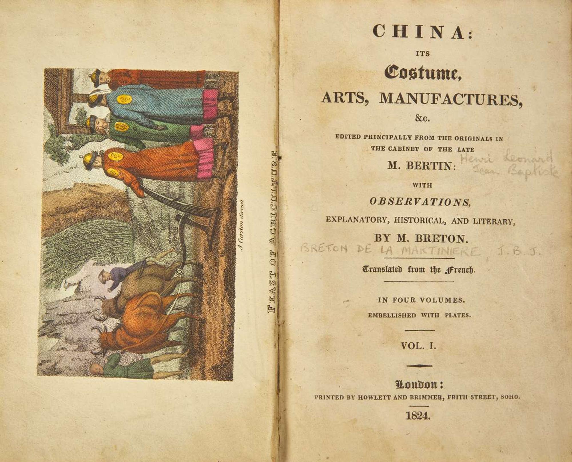 [Travel & Exploration] Breton, (Jean de la Martiniere): China: Its Costume, Arts, Manufactures, &c...