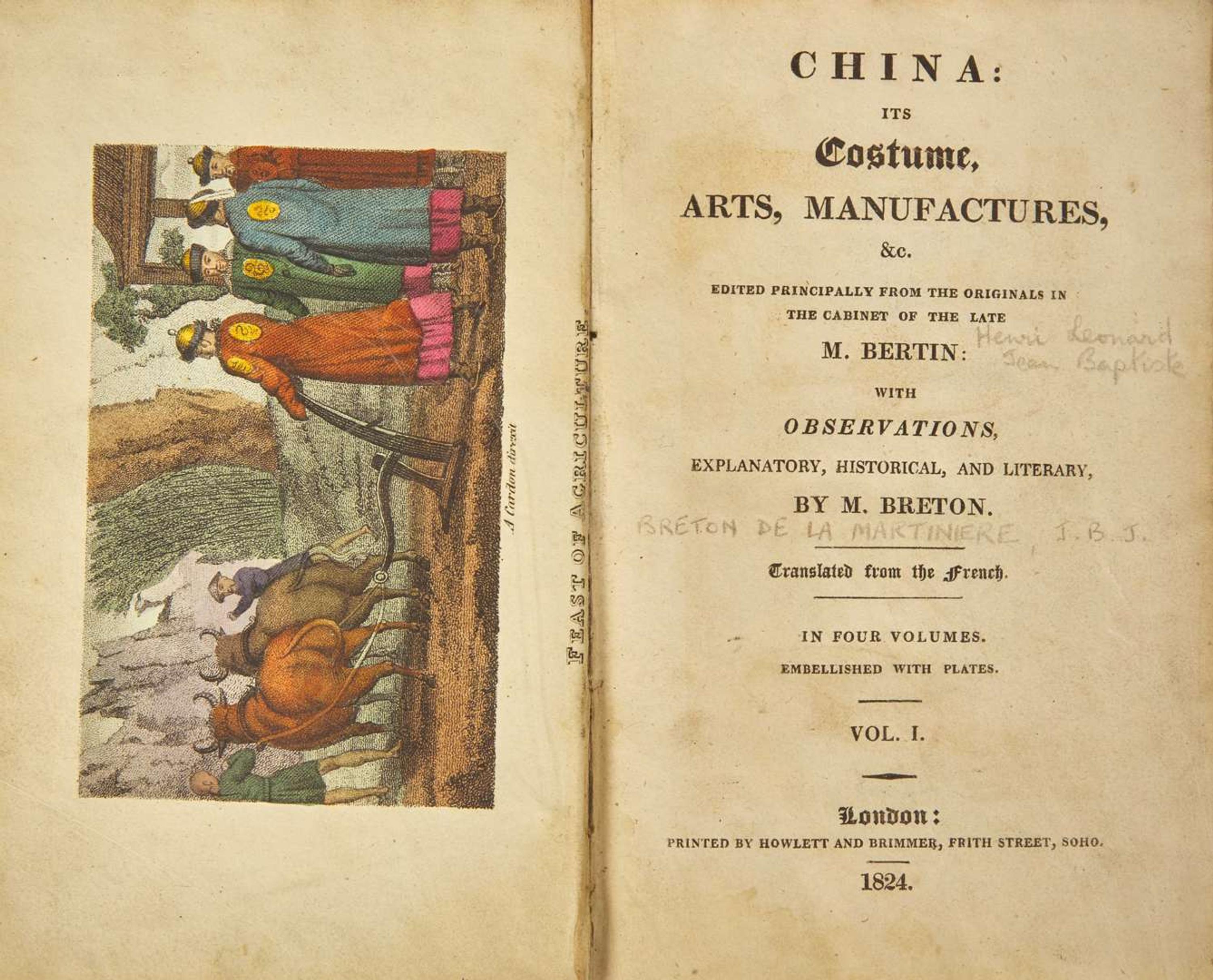 [Travel & Exploration] Breton, (Jean de la Martiniere): China: Its Costume, Arts, Manufactures, &c...